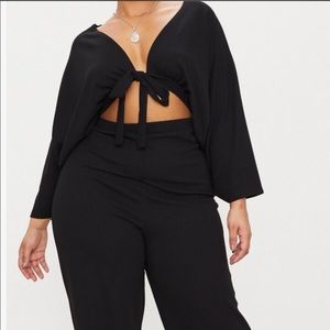 Crepe Cut-out batwing jumpsuit